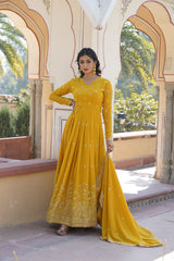 Youthful Yellow readymade gown