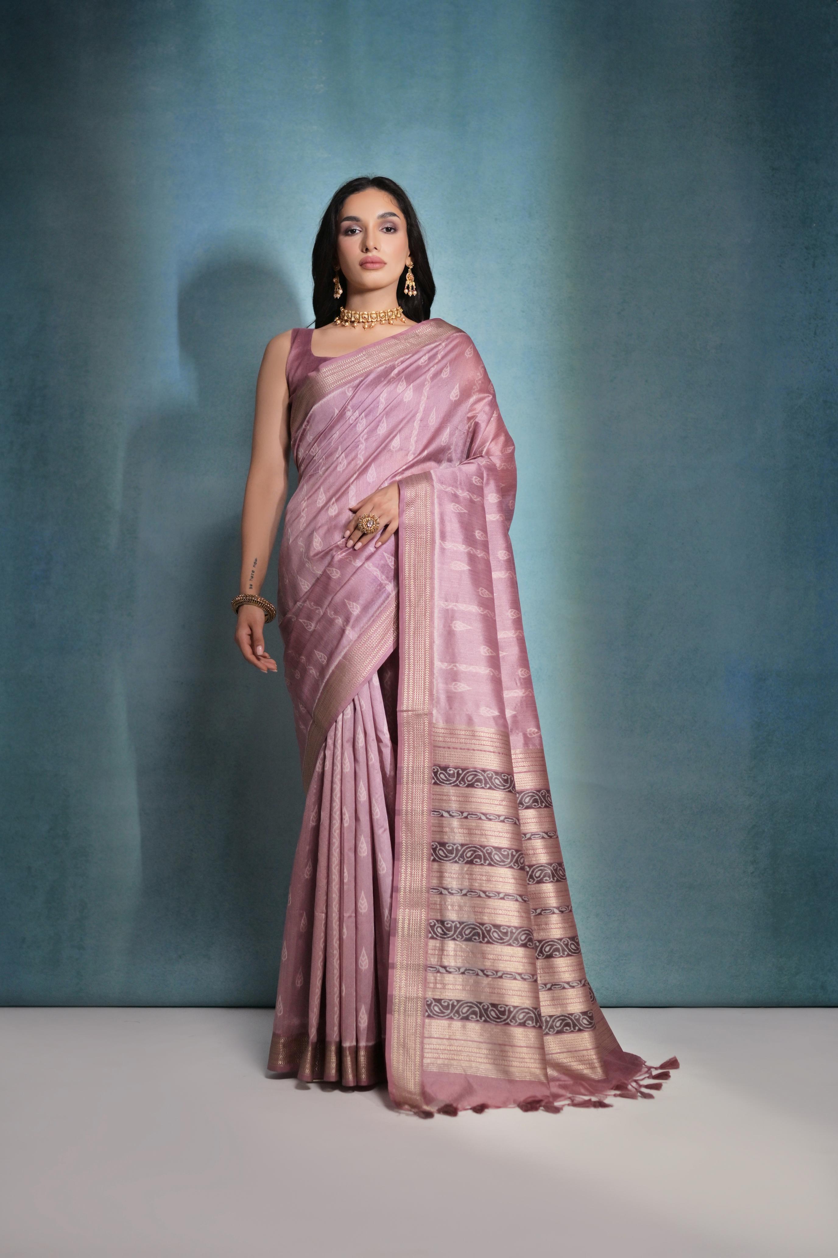 Marvellous  Mauve silk saree