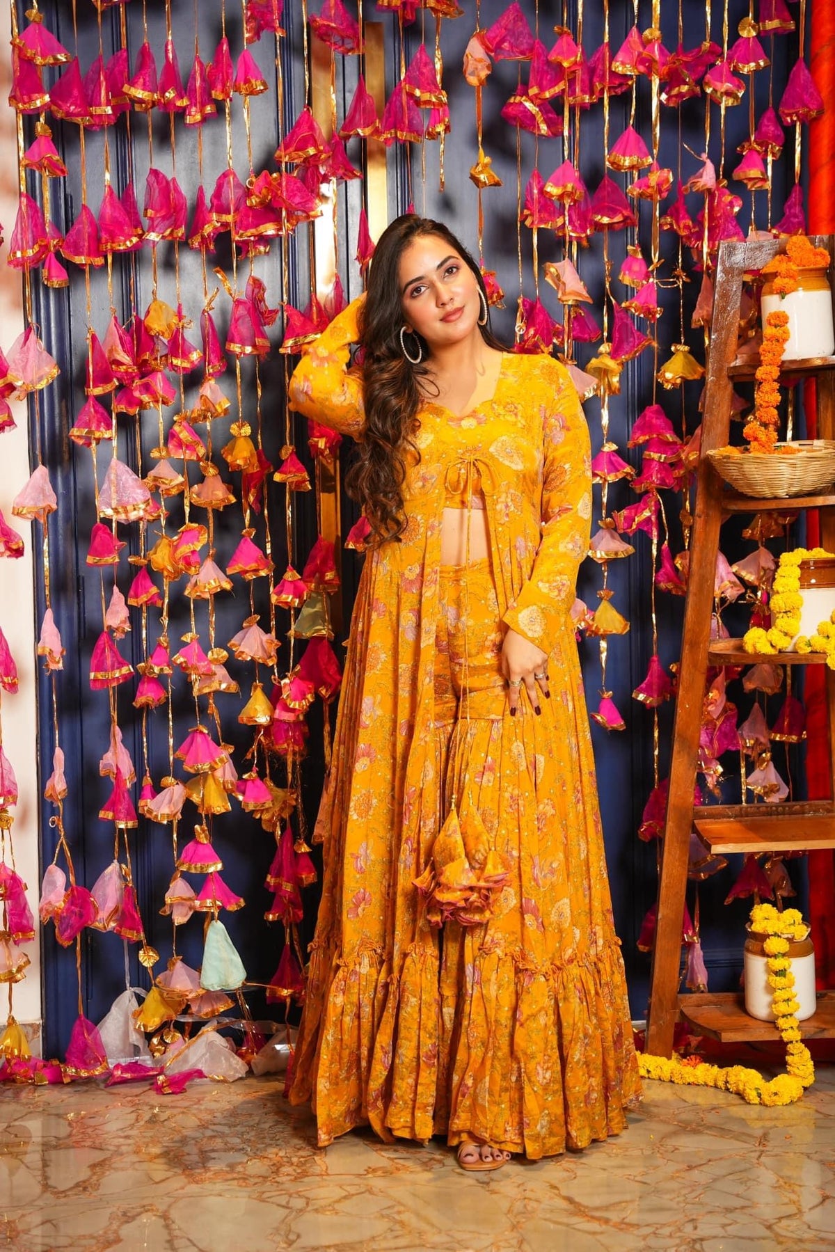 Mustard   Readymade Sharara suit