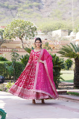 Playful Pink Indo western Gown