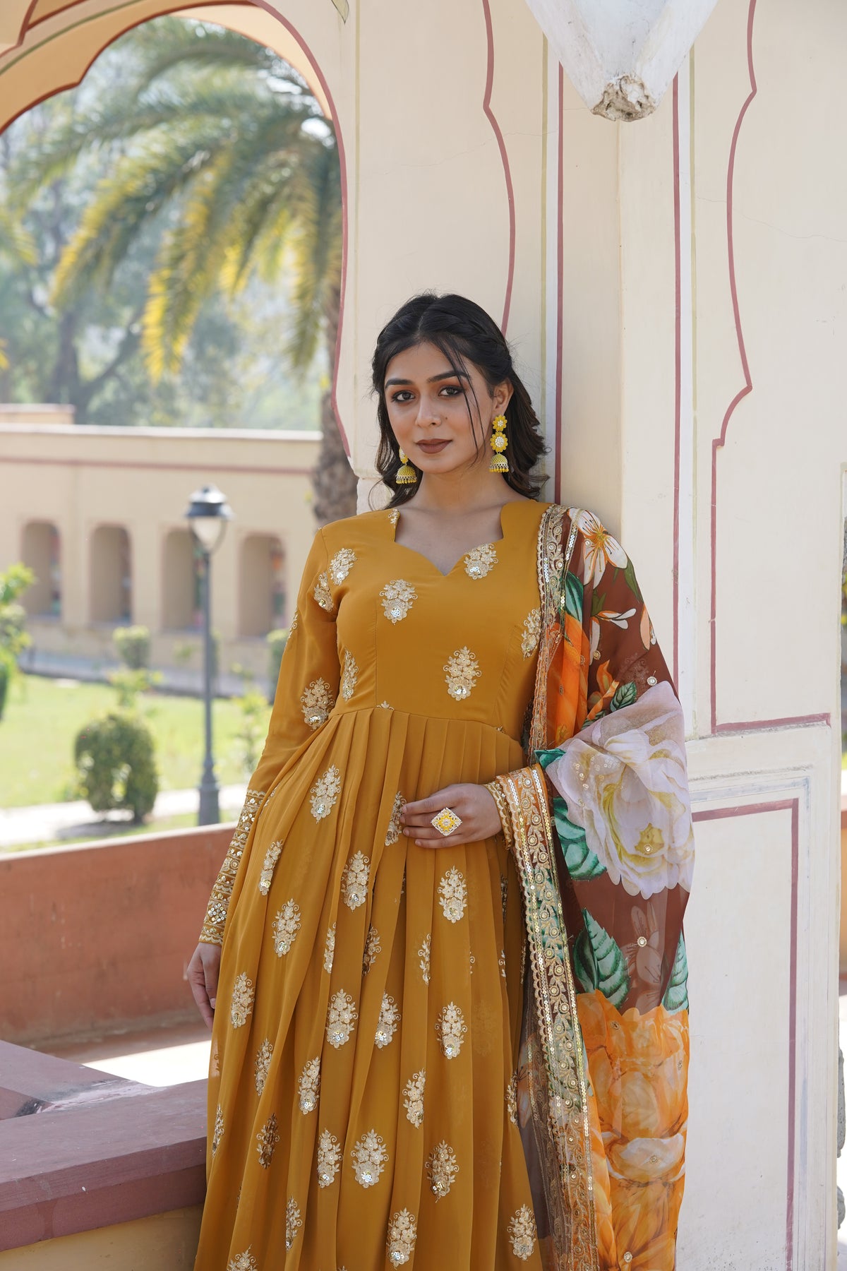 Nakshatra Yellow  Indian gown for women