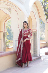 Ravishing Red Georgette Gown