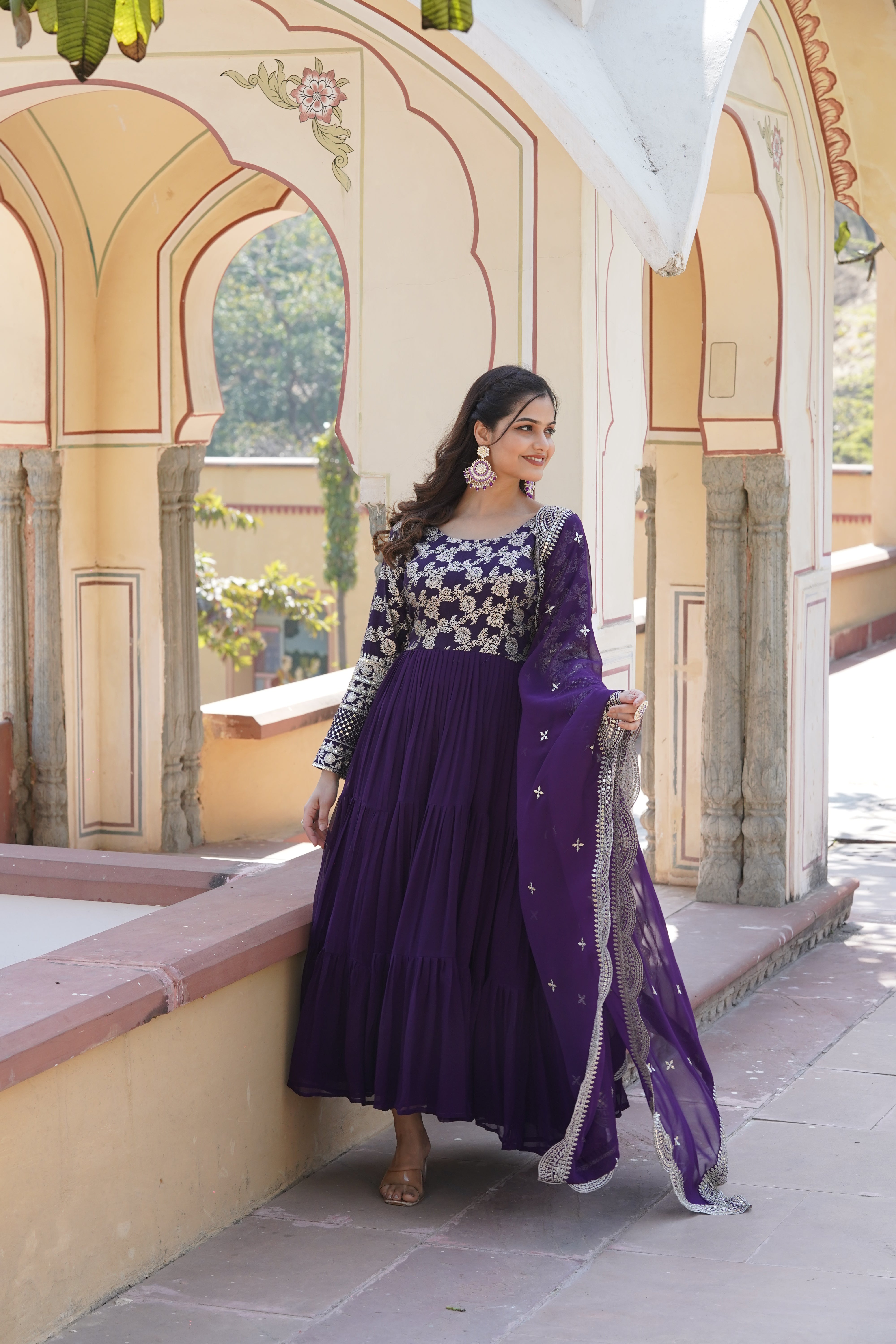 Passionate Purple Georgette Gown