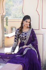 Passionate Purple Georgette Gown