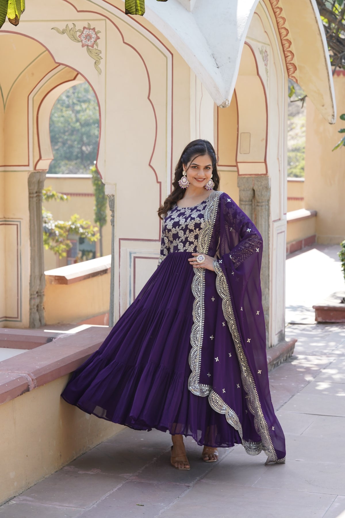 Passionate Purple Georgette Gown