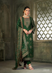 Nakshatra Bottle green  Pashmina suit