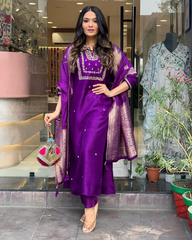 Nakshatra Purple ready to wear  Salwar Suit