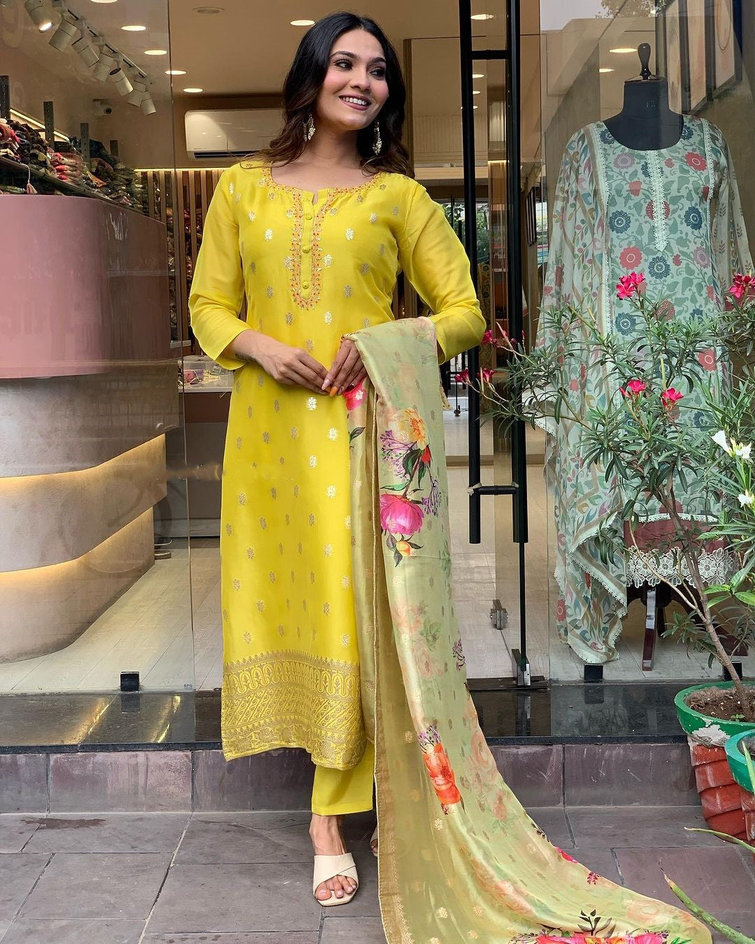 Nakshatra Youthful Yellow readymade suit