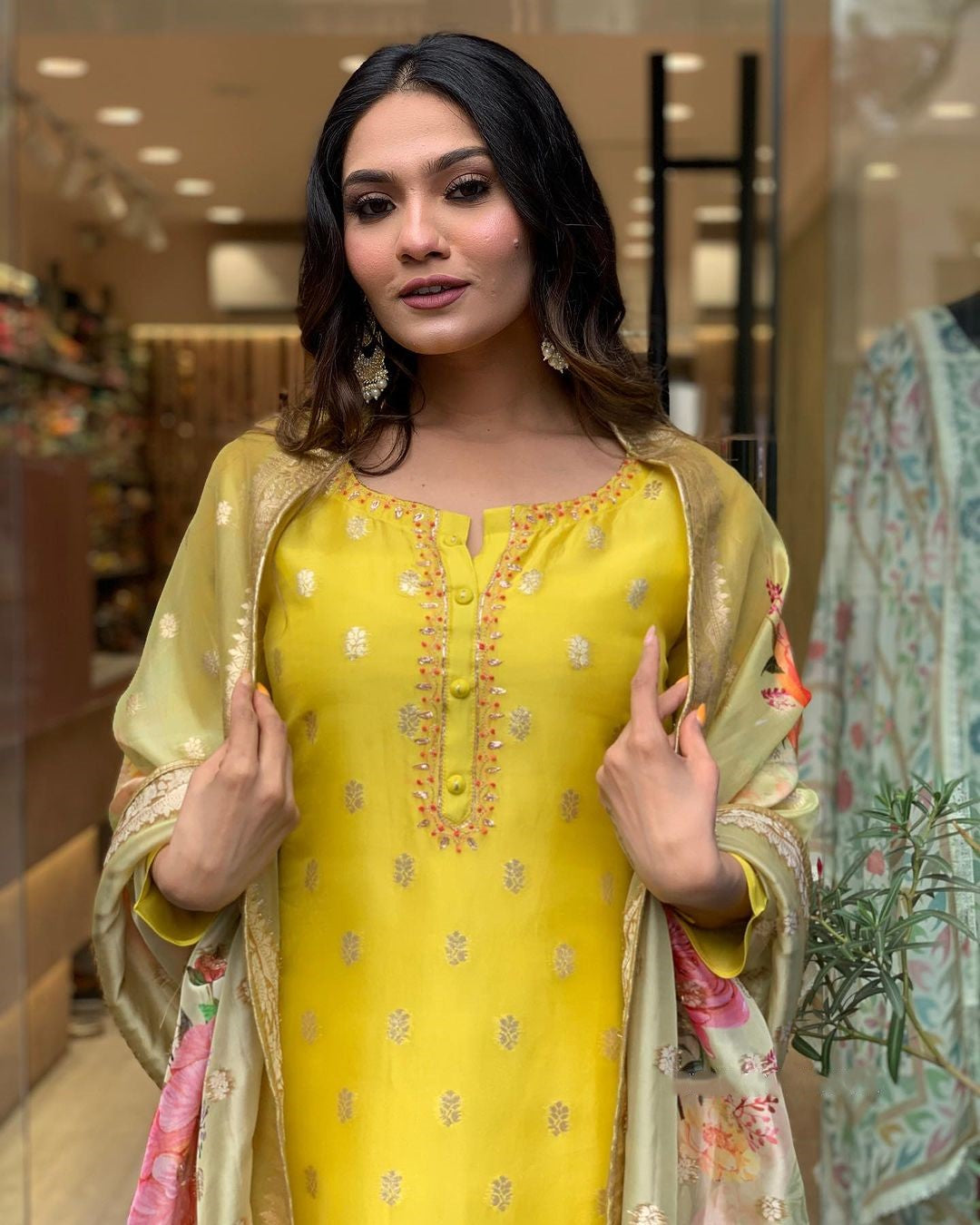 Nakshatra Youthful Yellow readymade suit