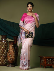 Nakshatra Pink organza saree