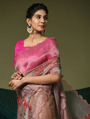 Nakshatra Copper brown organza saree