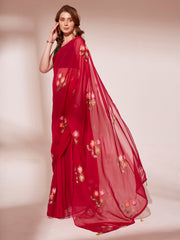 Nakshatra Red Printed saree