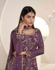 Nakshatra Mauve Party wear Sharara suit