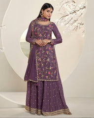 Nakshatra Mauve Party wear Sharara suit