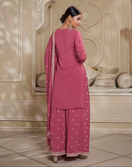 Nakshatra  Pretty Pink Party wear Sharara suit