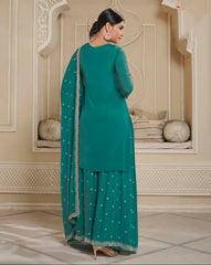 Nakshatra  Rama Green Party wear Sharara suit