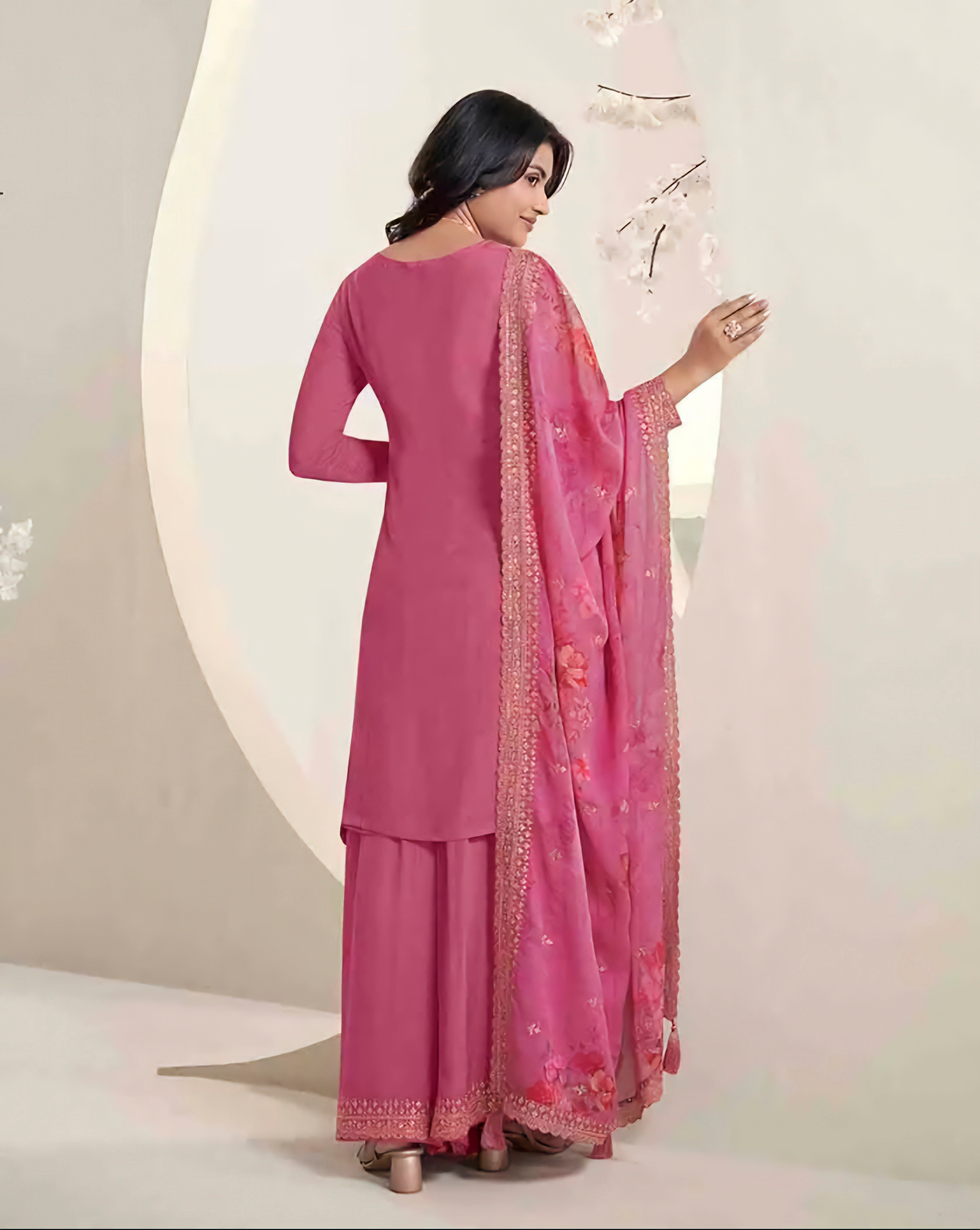 Nakshatra Pink Sharara Suit