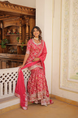 Nakshatra Readymade Pink Gharara suit