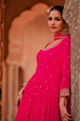 Nakshatra Pink Georgette Anarkali suit