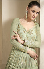 Nakshatra Olive Green Georgette Anarkali suit