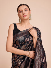 Nakshatra Black Handloom silk  saree