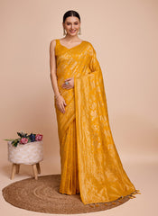 Nakshatra Mustard Handloom silk  saree