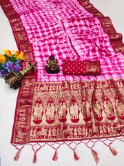 Nakshatra Pink Sibori Print Designer saree
