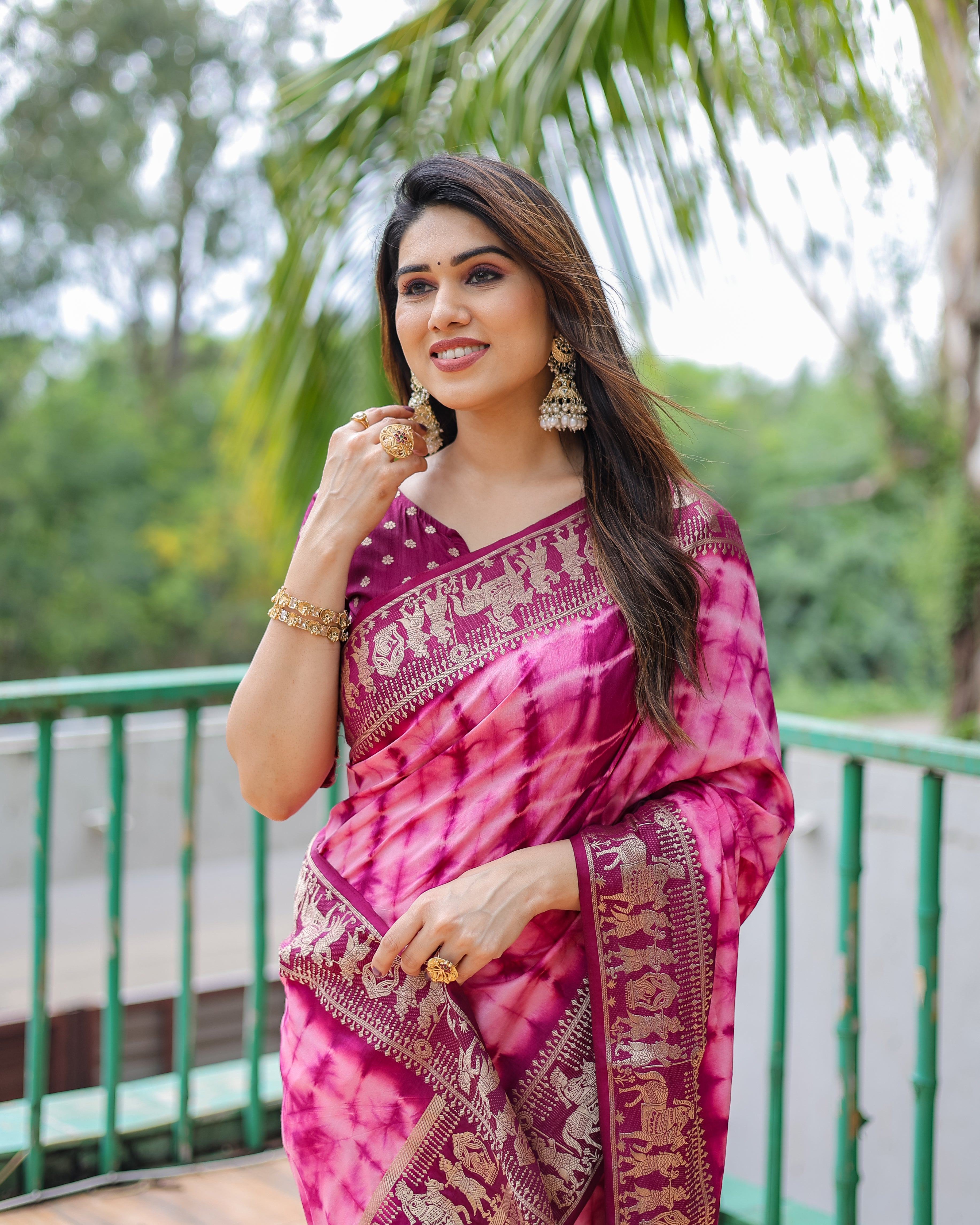 Nakshatra Purple Sibori Print Designer saree