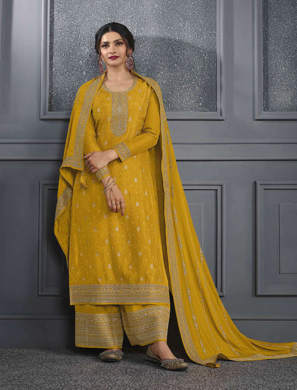 Nakshatra Yellow Party wear Salwar Suit