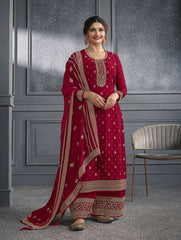 Nakshatra Red Party wear Salwar Suit