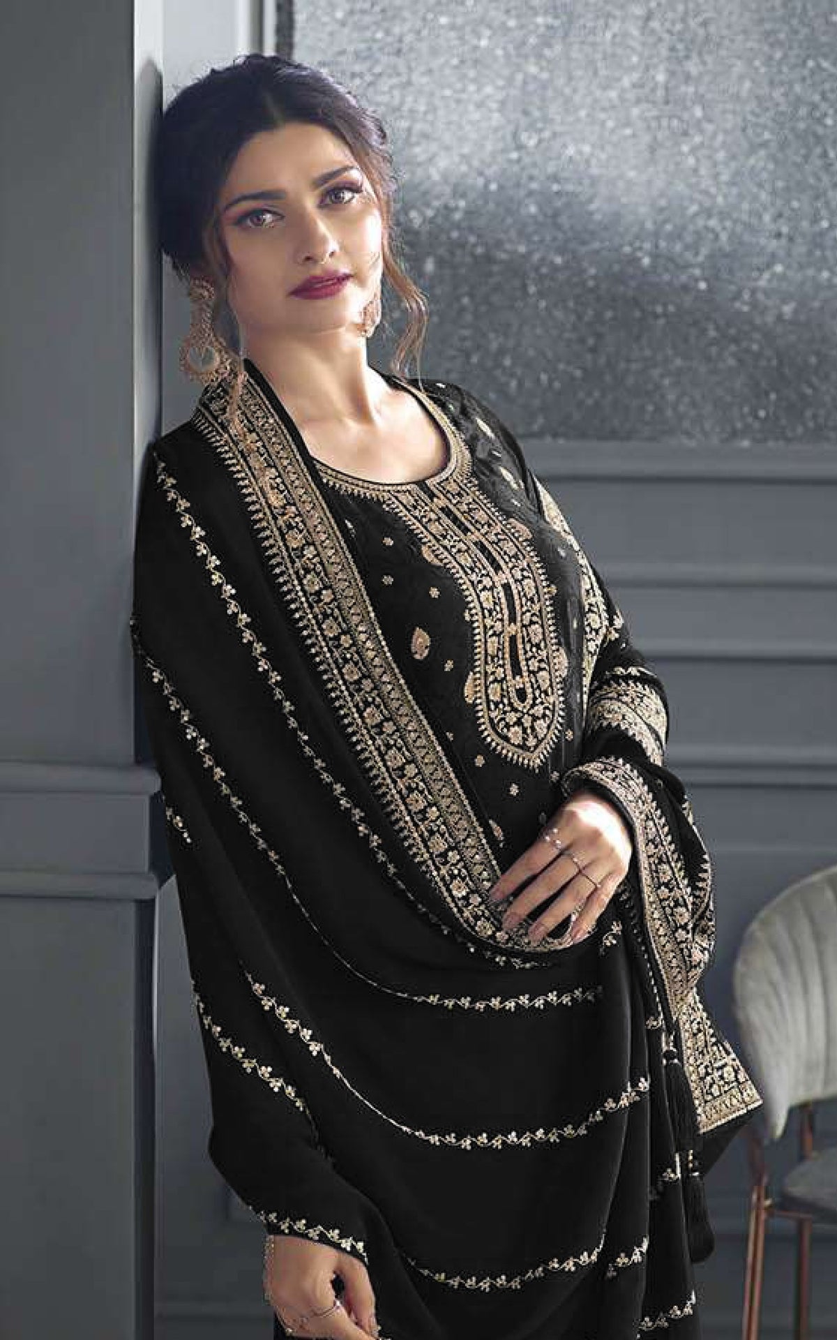 Nakshatra Black Party wear Salwar Suit