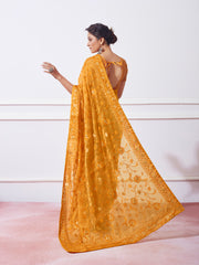 Nakshatra Mustard Embroidery Saree