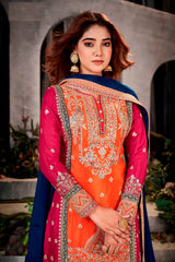 Nakshatra Orange Red  Party wear Pakistani salwar suit