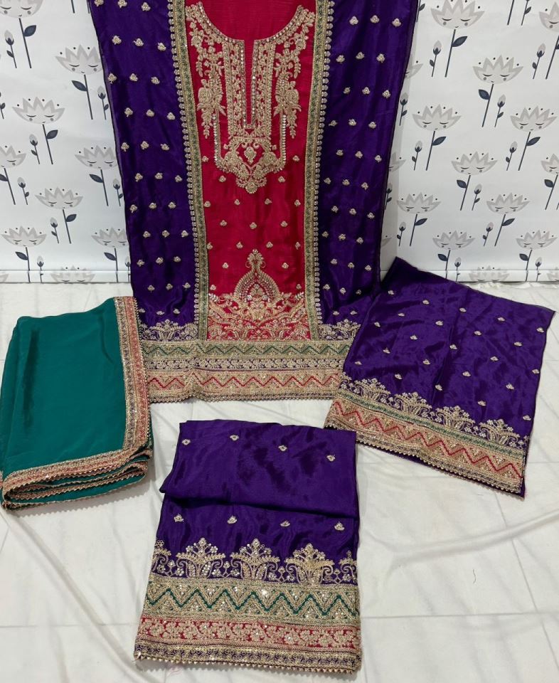 Nakshatra Pink - Purple Party wear Pakistani salwar suit