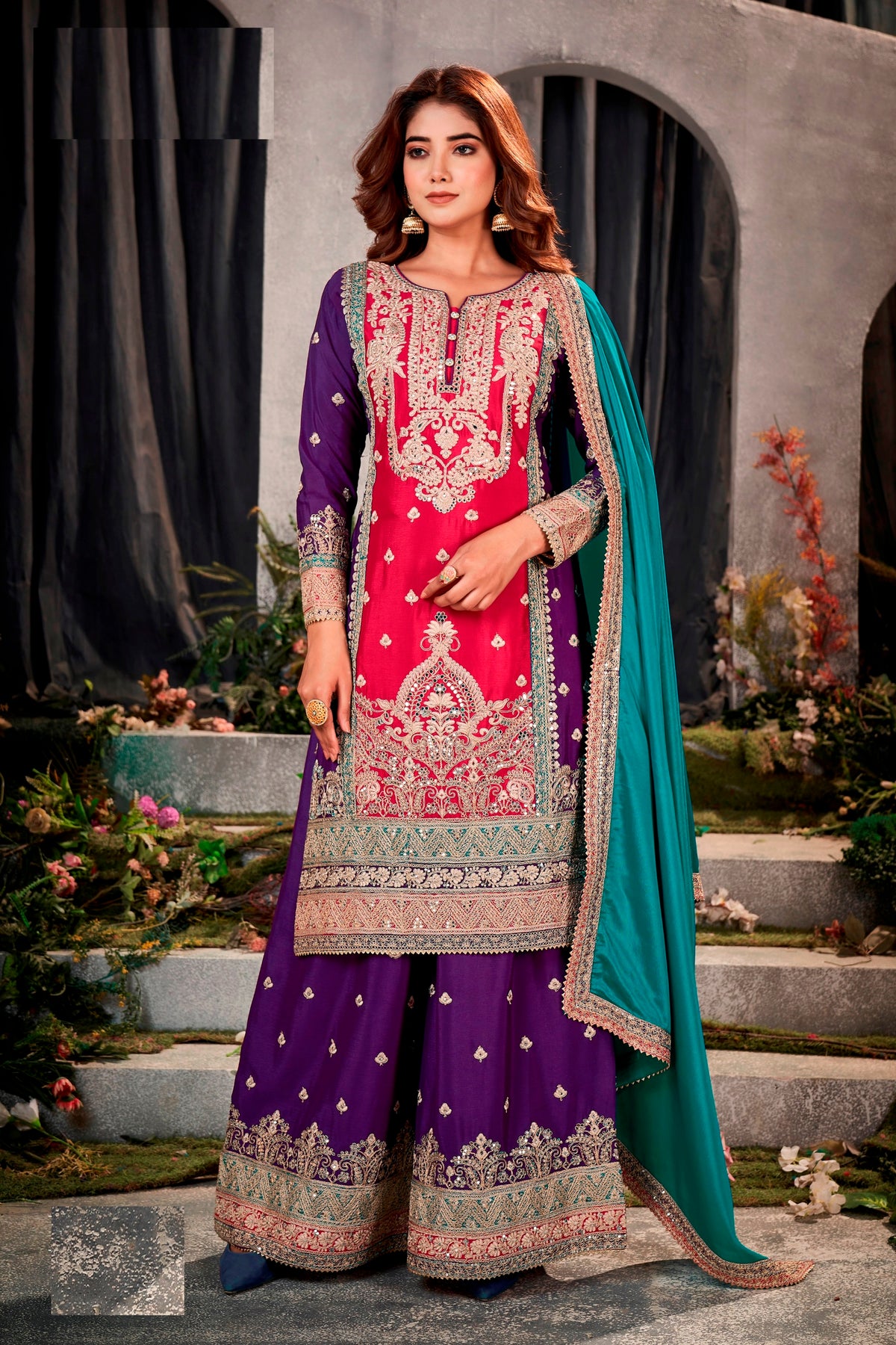 Nakshatra Pink - Purple Party wear Pakistani salwar suit