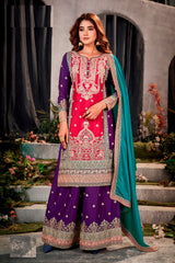 Nakshatra Pink - Purple Party wear Pakistani salwar suit