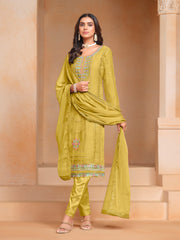 Nakshatra Yellow Embroided Organza Suit
