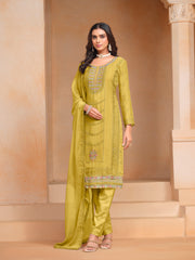 Nakshatra Yellow Embroided Organza Suit
