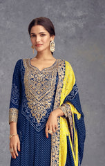 Nakshatra Navy Blue Colored Party wear suit