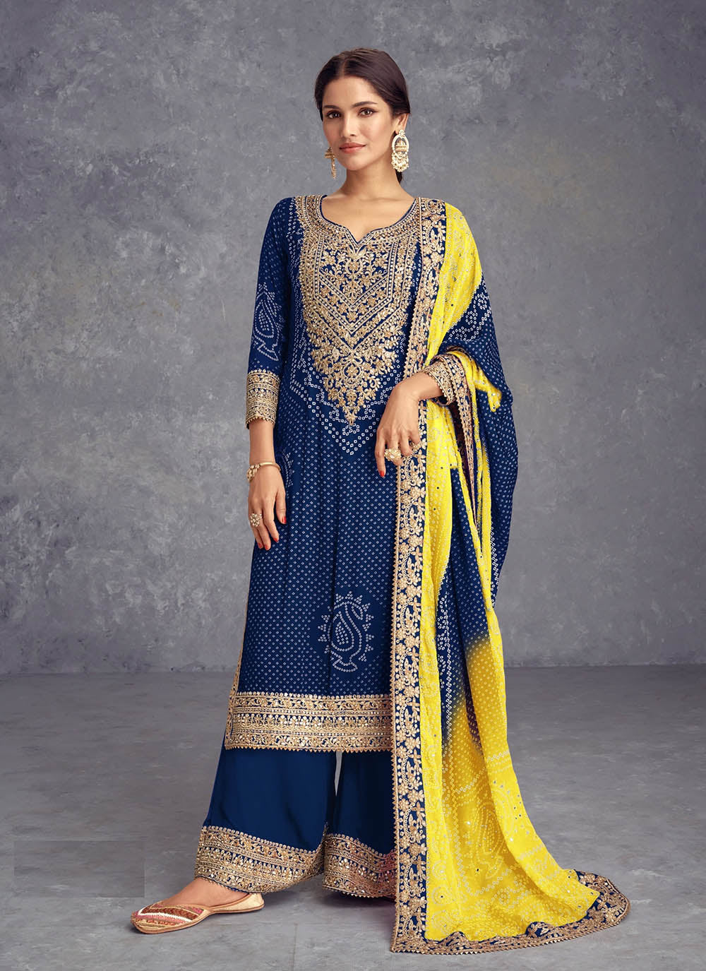 Nakshatra Navy Blue Colored Party wear suit