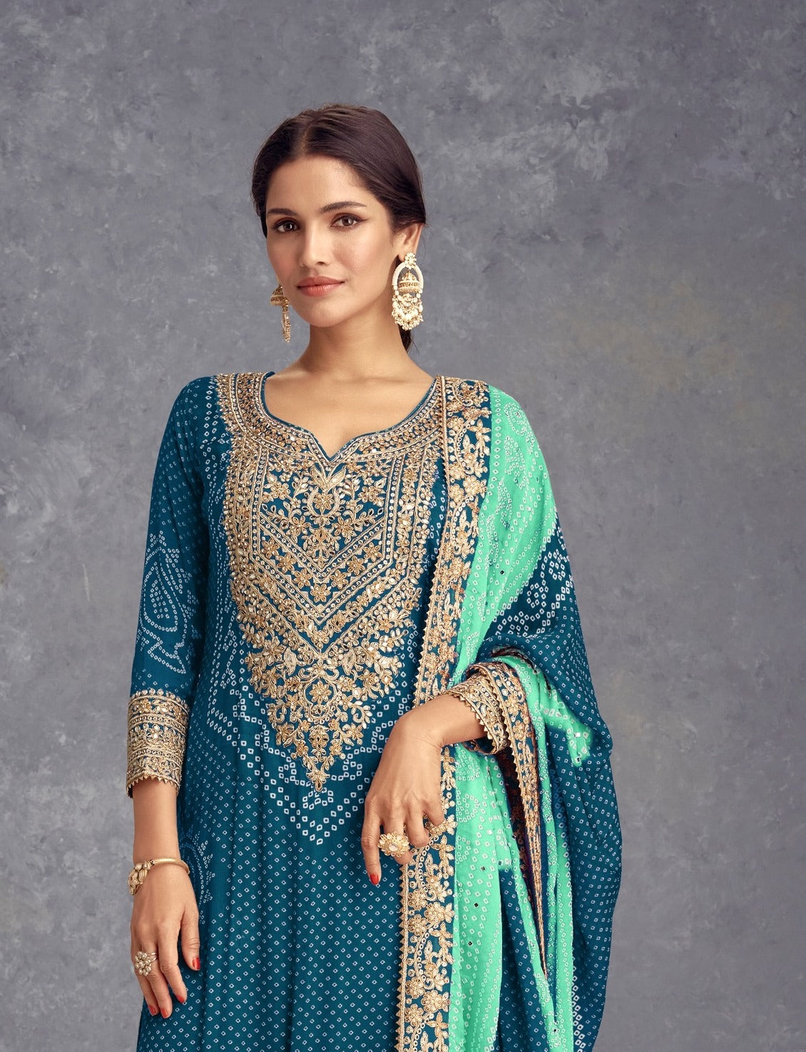 Nakshatra Teal Colored Party wear suit