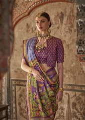 Nakshatra Royal Purple Viscose Silk saree