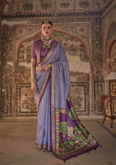 Nakshatra Royal Purple Viscose Silk saree
