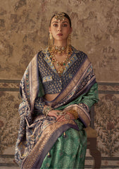 Nakshatra Royal Green Viscose Silk saree