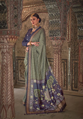 Nakshatra Royal Grey Viscose Silk saree