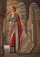 Nakshatra Royal Red Viscose Silk saree