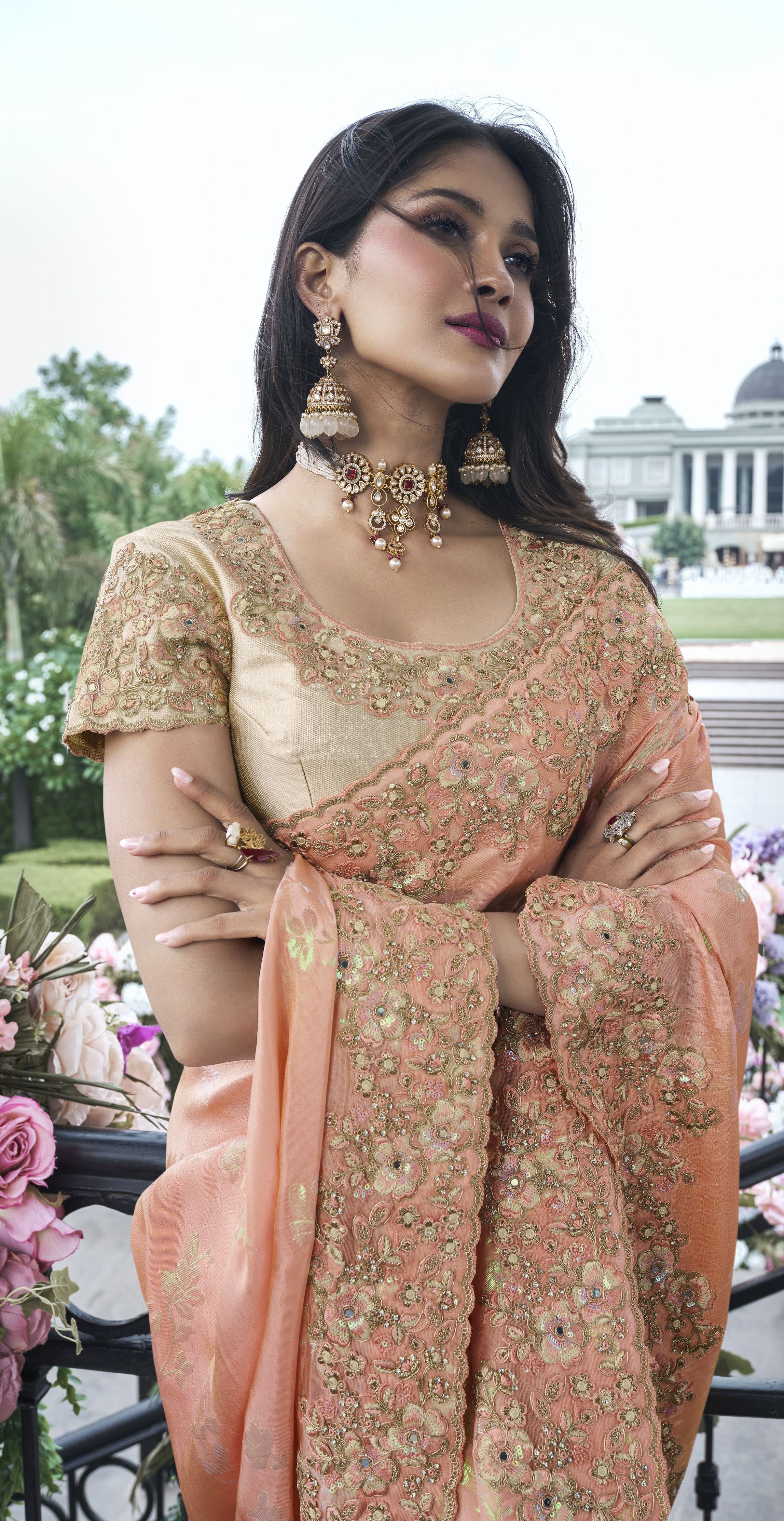 Nakshatra Pink Wedding Wear Saree