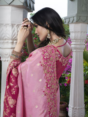 Nakshatra Pink Wedding Wear Saree