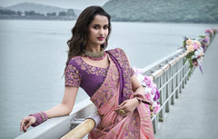 Nakshatra Pink Wedding Wear Saree