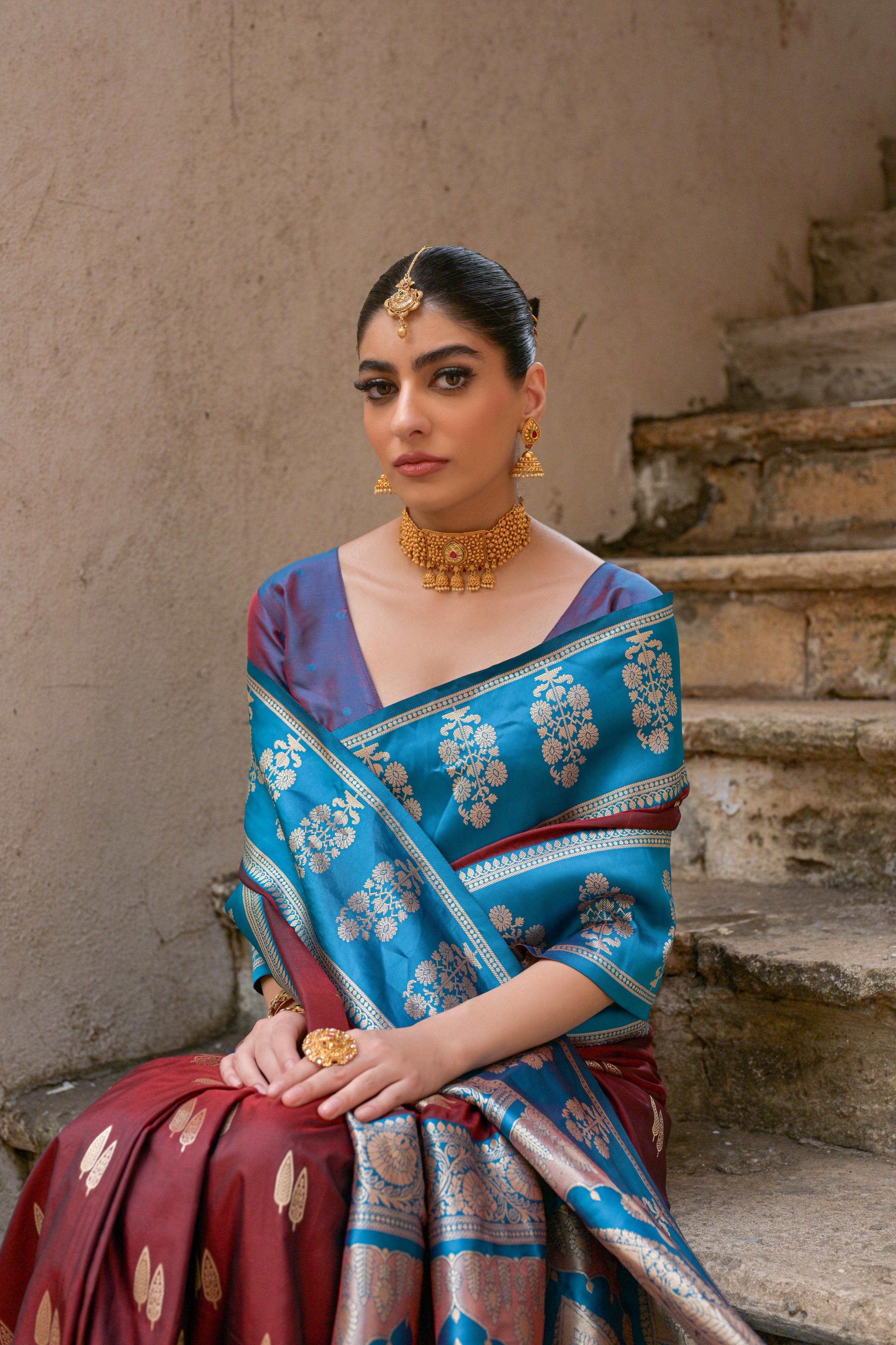 Nakshatra Coffee Banarsi silk saree